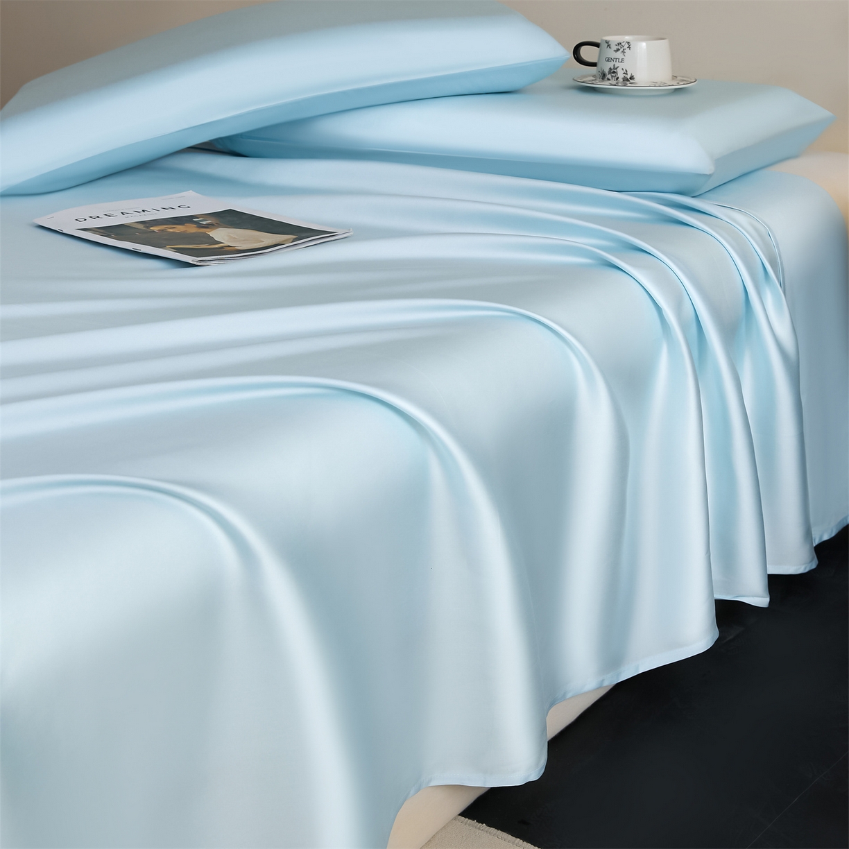 91家纺网 家纺一手货源 找家纺 （总）DC 2026新款莱赛尔天丝纯色单品床单