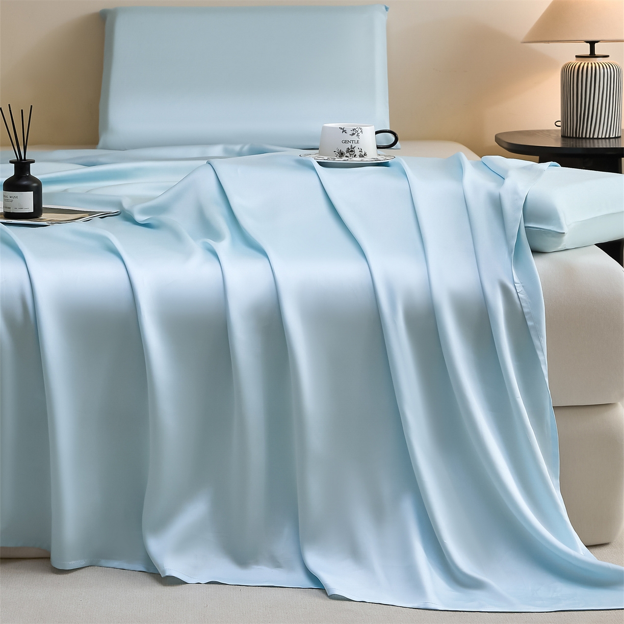 91家纺网 家纺一手货源 找家纺 （总）DC 2026新款莱赛尔天丝纯色单品床单