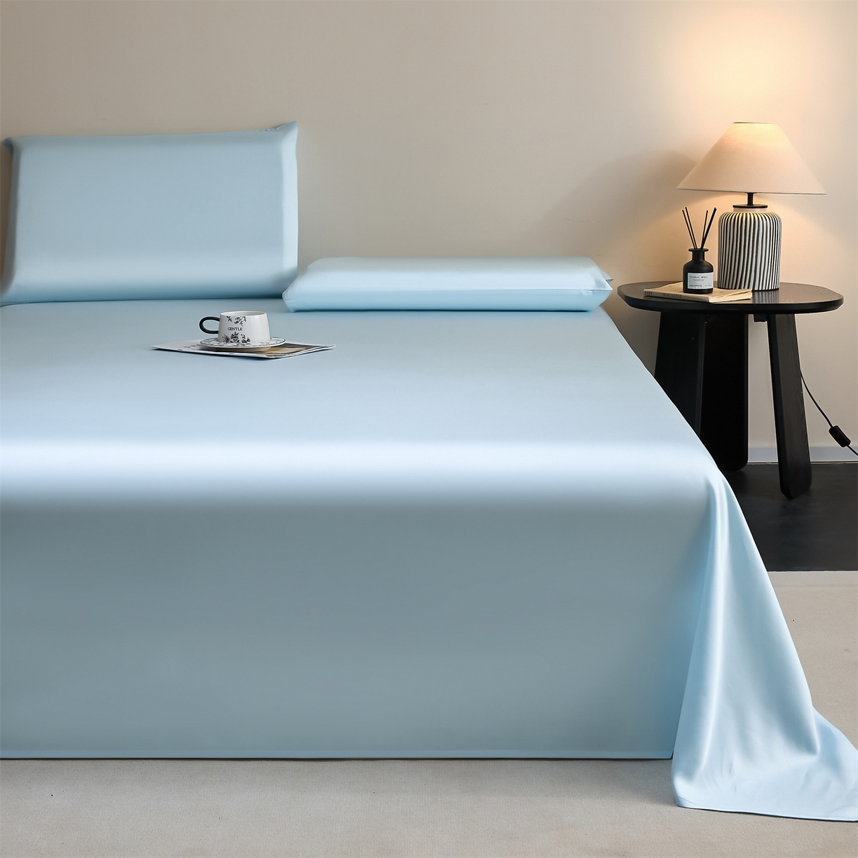 91家纺网 家纺一手货源 找家纺 （总）DC 2026新款莱赛尔天丝纯色单品床单