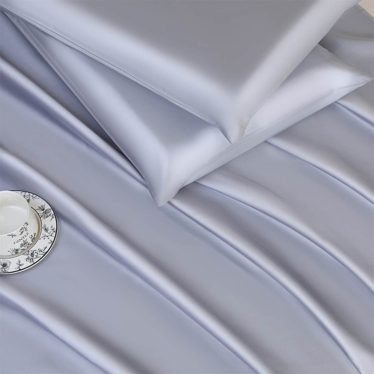 91家纺网 家纺一手货源 找家纺 DC 2026新款莱赛尔天丝纯色单品床单 极光蓝