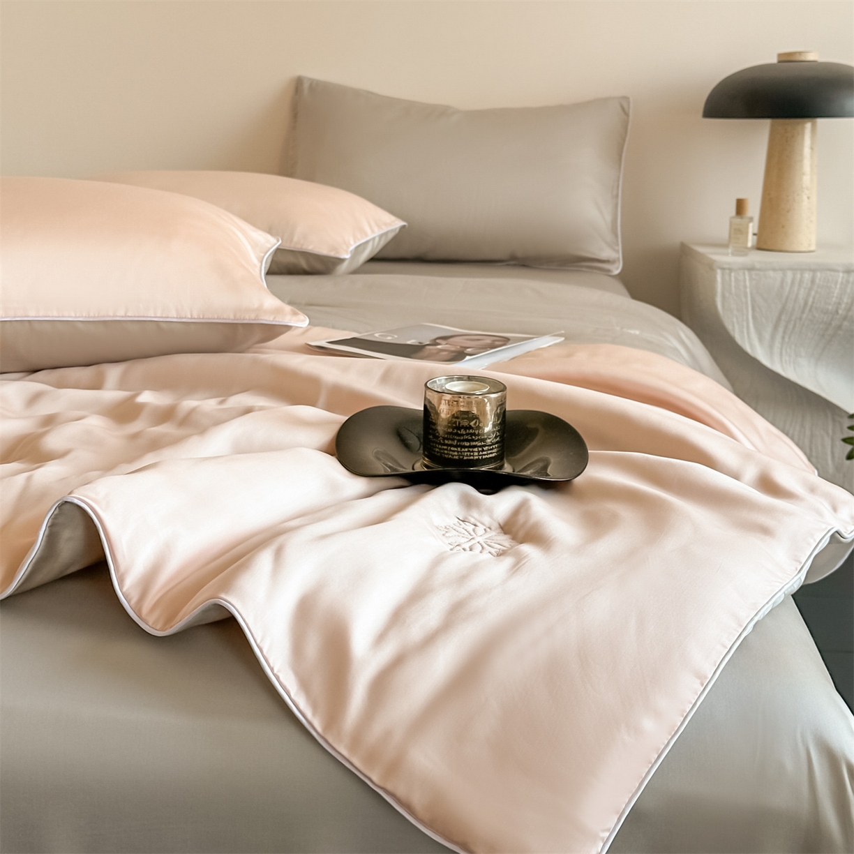 91家纺网 家纺一手货源 找家纺 （总）无界 2026新款水洗真丝夏被-麻绳雪花绗缝-伊芙琳