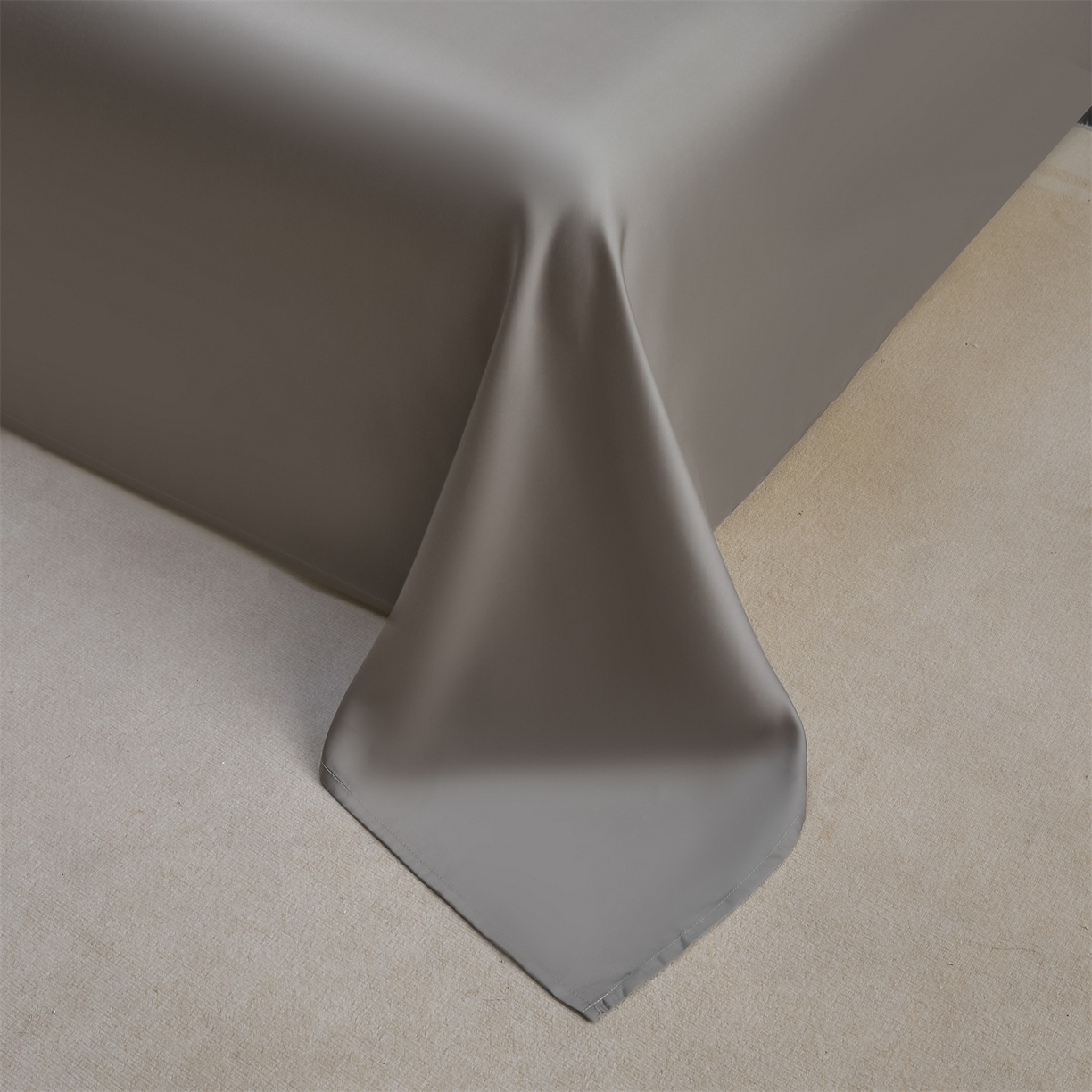 91家纺网 家纺一手货源 找家纺 DC 2026新款莱赛尔天丝纯色单品床单 经典灰