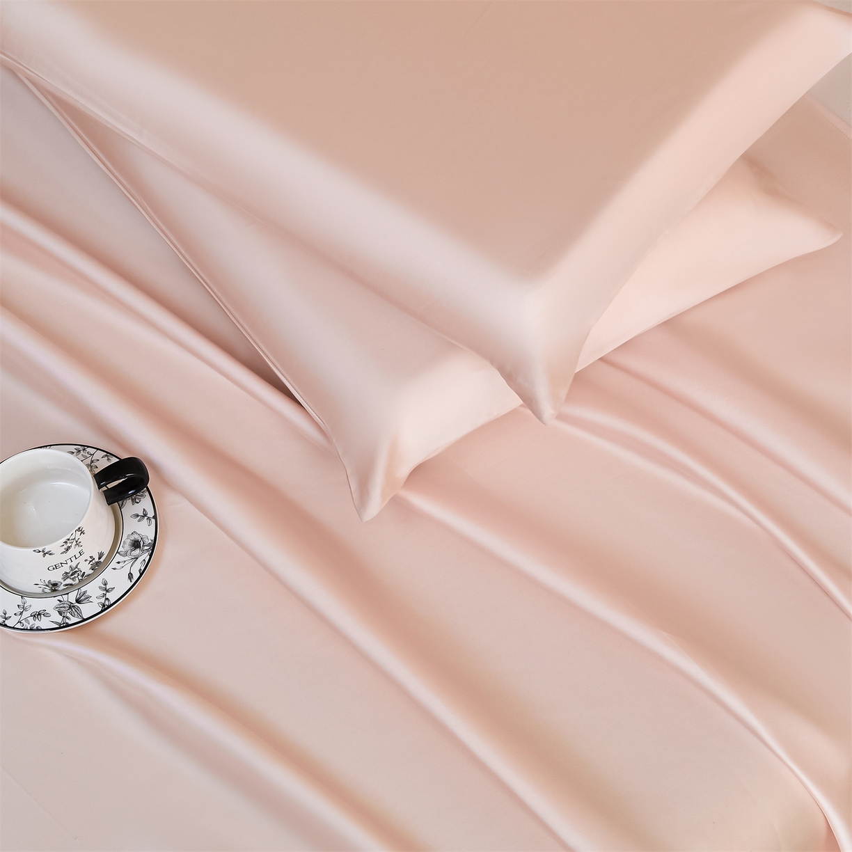 91家纺网 家纺一手货源 找家纺 DC 2026新款莱赛尔天丝纯色单品床单 素粉