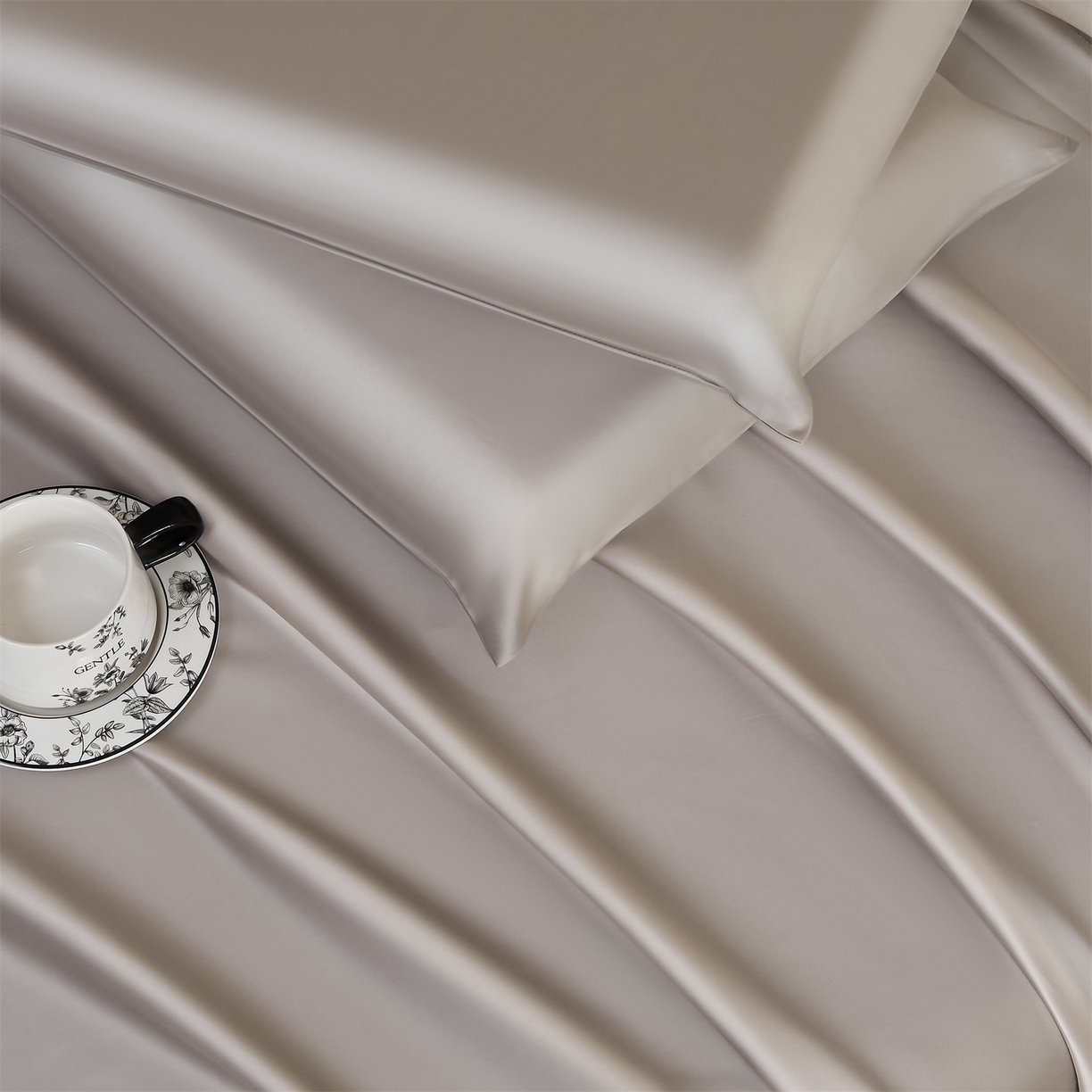 91家纺网 家纺一手货源 找家纺 DC 2026新款莱赛尔天丝纯色单品床单 流沙灰