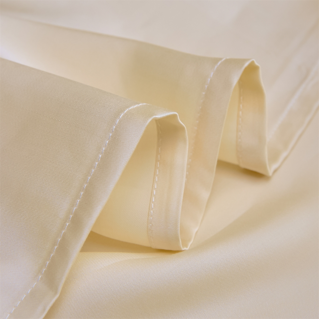 91家纺网 家纺一手货源 找家纺 DC 2026新款莱赛尔天丝纯色单品床单 杏白