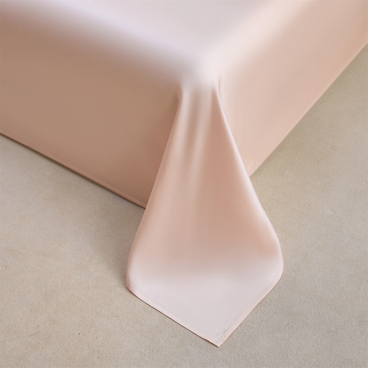 91家纺网 家纺一手货源 找家纺 DC 2026新款莱赛尔天丝纯色单品床单 素粉