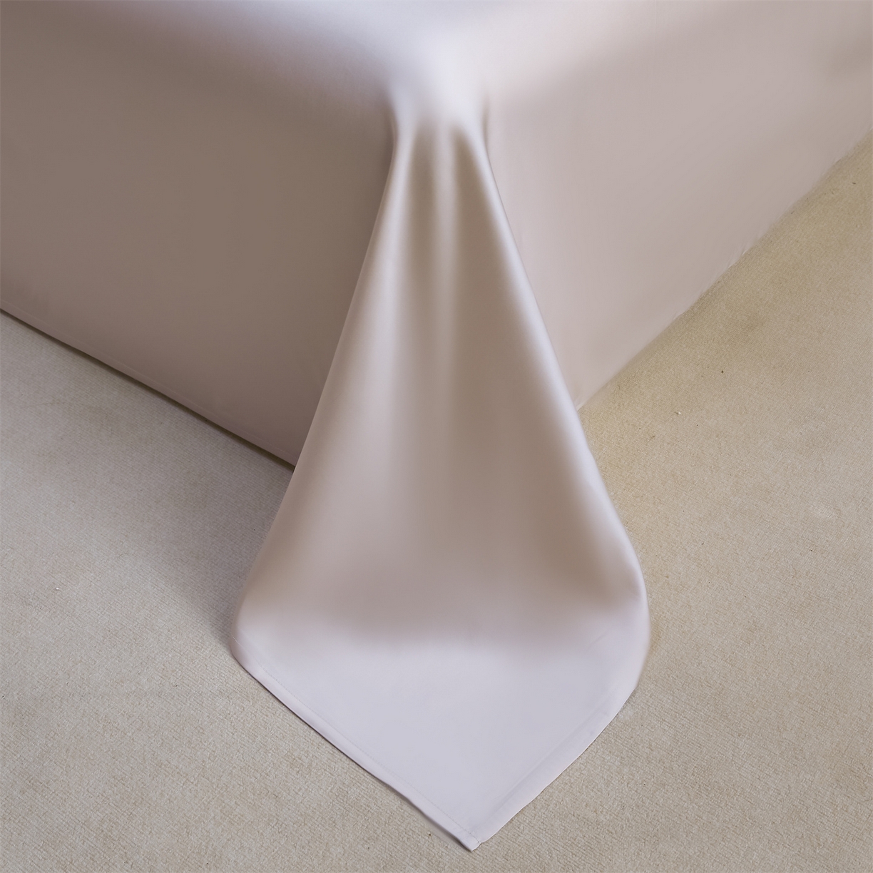 91家纺网 家纺一手货源 找家纺 DC 2026新款莱赛尔天丝纯色单品床单 浅茶