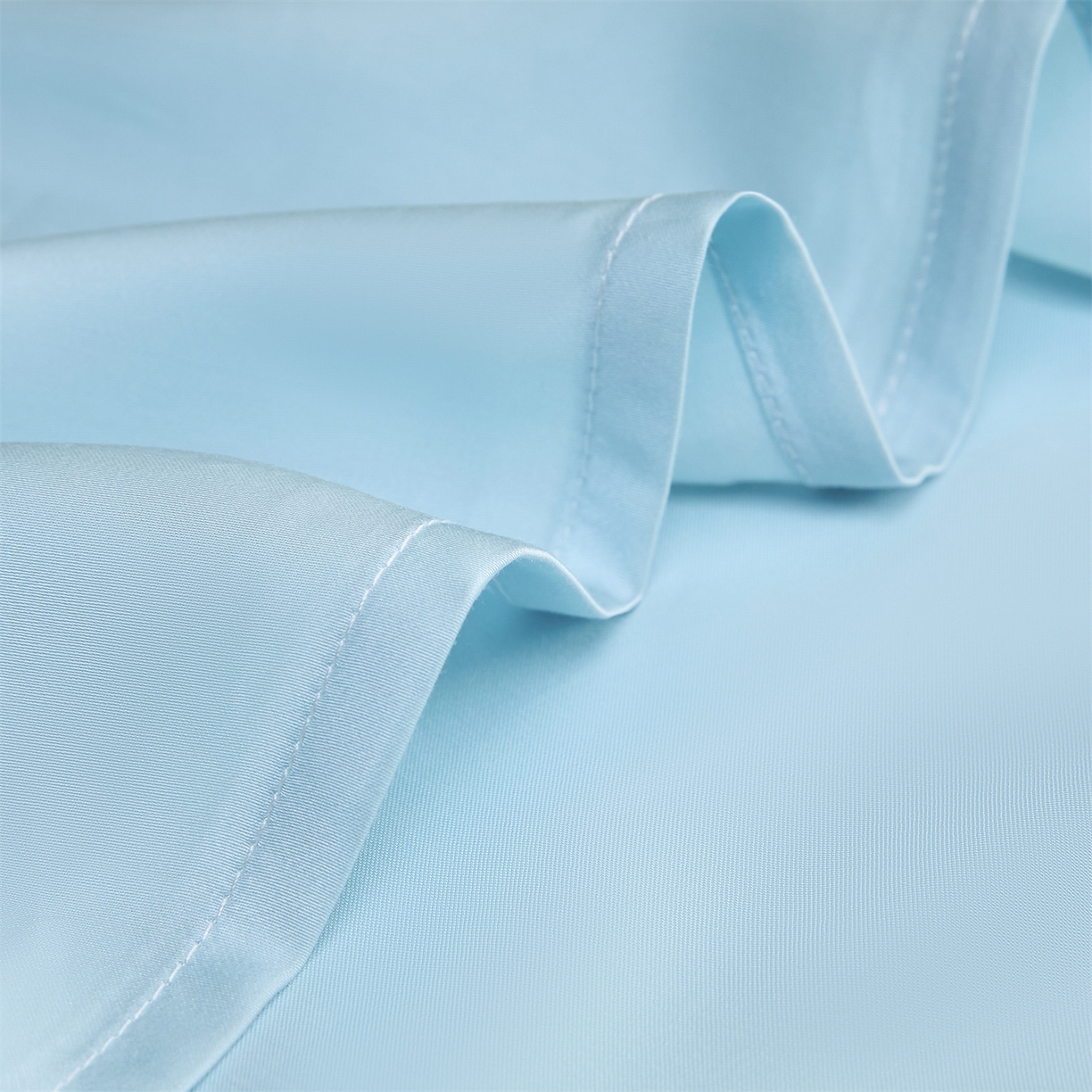 91家纺网 家纺一手货源 找家纺 DC 2026新款莱赛尔天丝纯色单品床单 淡海蓝