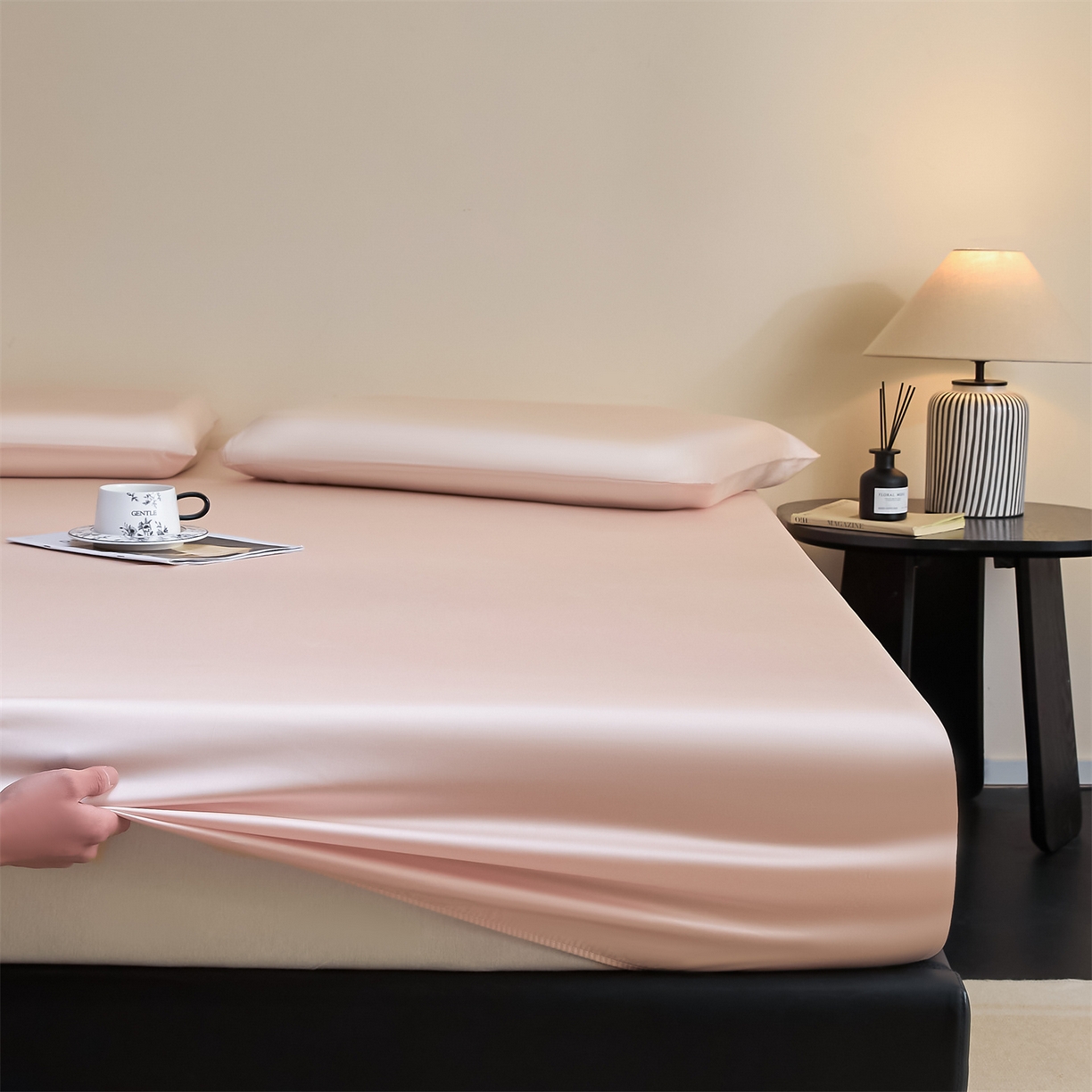 91家纺网 家纺一手货源 找家纺 （总）DC 2026新款莱赛尔天丝纯色单品床笠