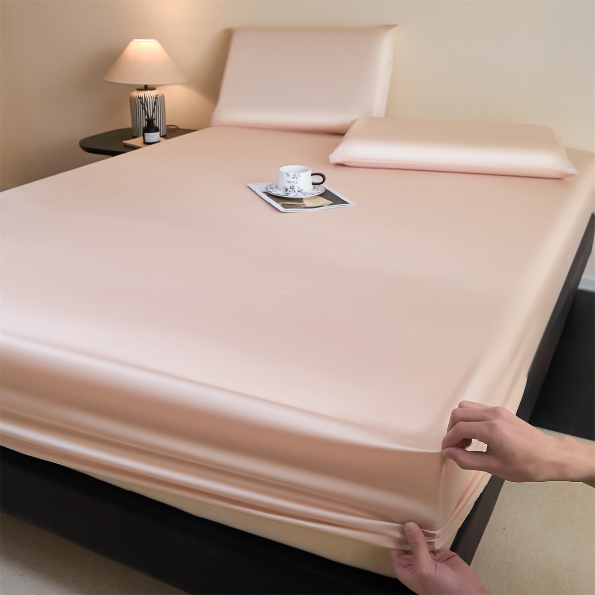 91家纺网 家纺一手货源 找家纺 （总）DC 2026新款莱赛尔天丝纯色单品床笠