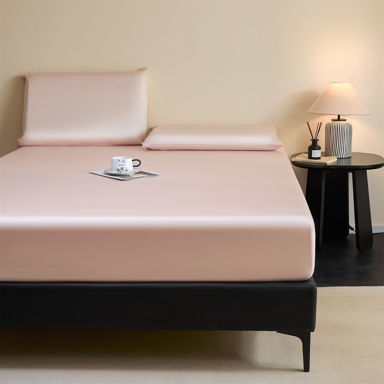 91家纺网 家纺一手货源 找家纺 （总）DC 2026新款莱赛尔天丝纯色单品床笠