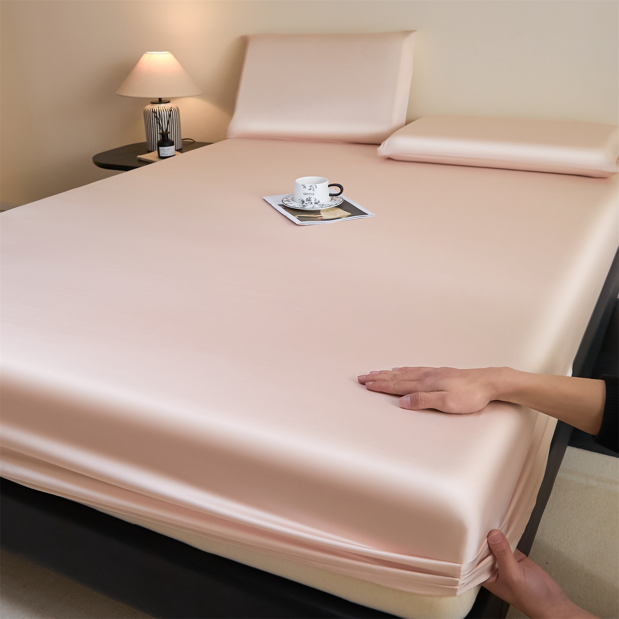 91家纺网 家纺一手货源 找家纺 （总）DC 2026新款莱赛尔天丝纯色单品床笠