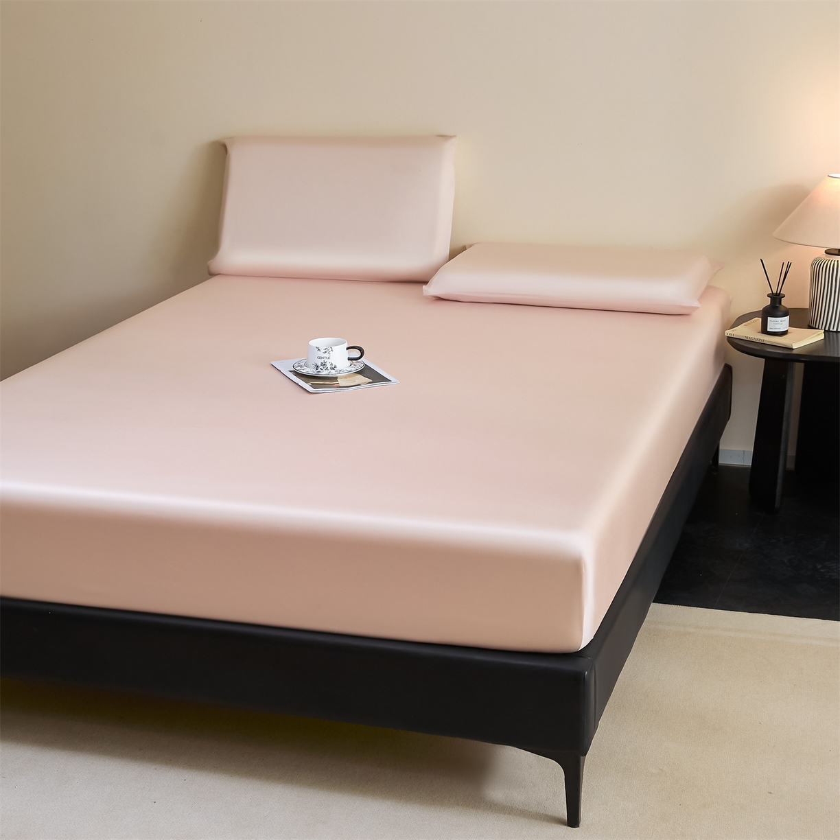 91家纺网 家纺一手货源 找家纺 （总）DC 2026新款莱赛尔天丝纯色单品床笠