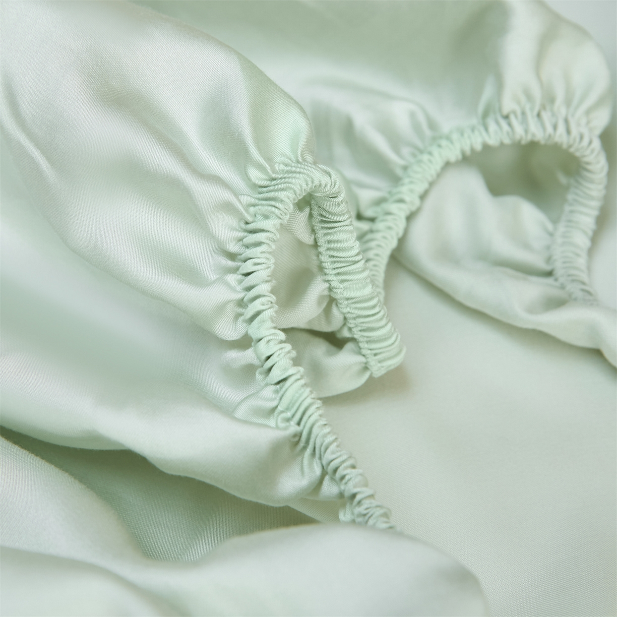 91家纺网 家纺一手货源 找家纺 DC 2026新款莱赛尔天丝纯色单品床笠 亚丁绿