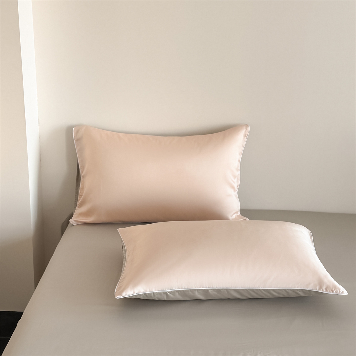 91家纺网 家纺一手货源 找家纺 无界 2026新款水洗真丝夏被-麻绳雪花绗缝-伊芙琳 伊芙琳 半熟蜜桃+冰川灰