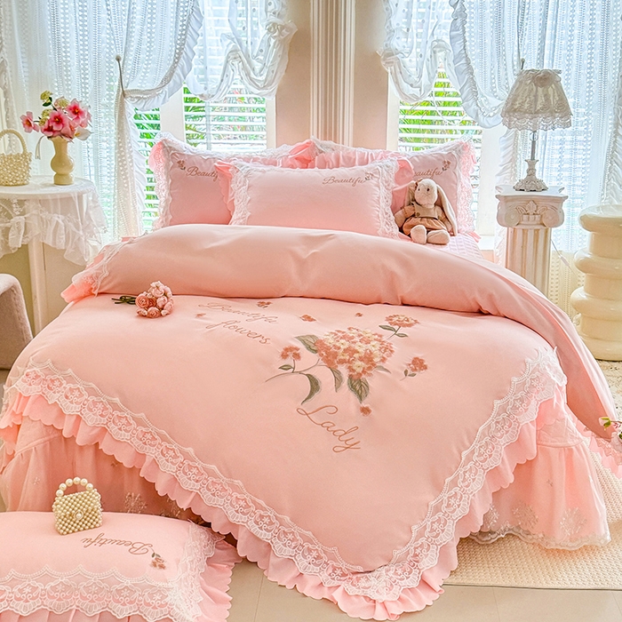 91家纺网 家纺一手货源 找家纺 （总）苏米娜家纺法式A类母婴级针织双层纱法式复古赫本风床盖款四件套全棉纯棉麻泡泡棉小竺棉超柔水洗棉床单床盖款四件套