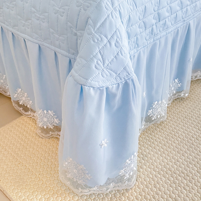 91家纺网 家纺一手货源 找家纺 苏米娜家纺SUMINA 2026韩版亲肤水洗棉公主风床盖款系列-花涧绣梦 花涧绣梦-梦幻兰