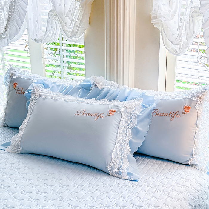 91家纺网 家纺一手货源 找家纺 苏米娜家纺SUMINA 2026韩版亲肤水洗棉公主风床盖款系列-花涧绣梦 花涧绣梦-梦幻兰