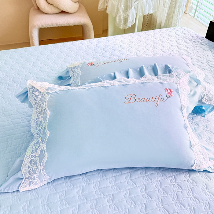 91家纺网 家纺一手货源 找家纺 苏米娜家纺SUMINA 2026韩版亲肤水洗棉公主风床盖款系列-花涧绣梦 花涧绣梦-梦幻兰