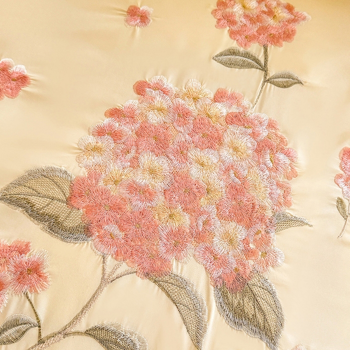 91家纺网 家纺一手货源 找家纺 苏米娜家纺SUMINA 2026韩版亲肤水洗棉公主风床盖款系列-花涧绣梦 花涧绣梦-柠檬黄