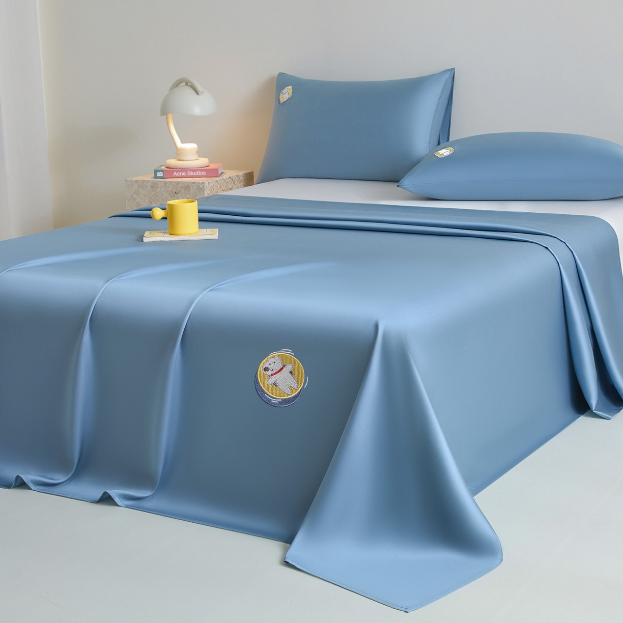 91家纺网 家纺一手货源 找家纺 （总）DC 2026新款莱赛尔天丝卡通刺绣单品床单