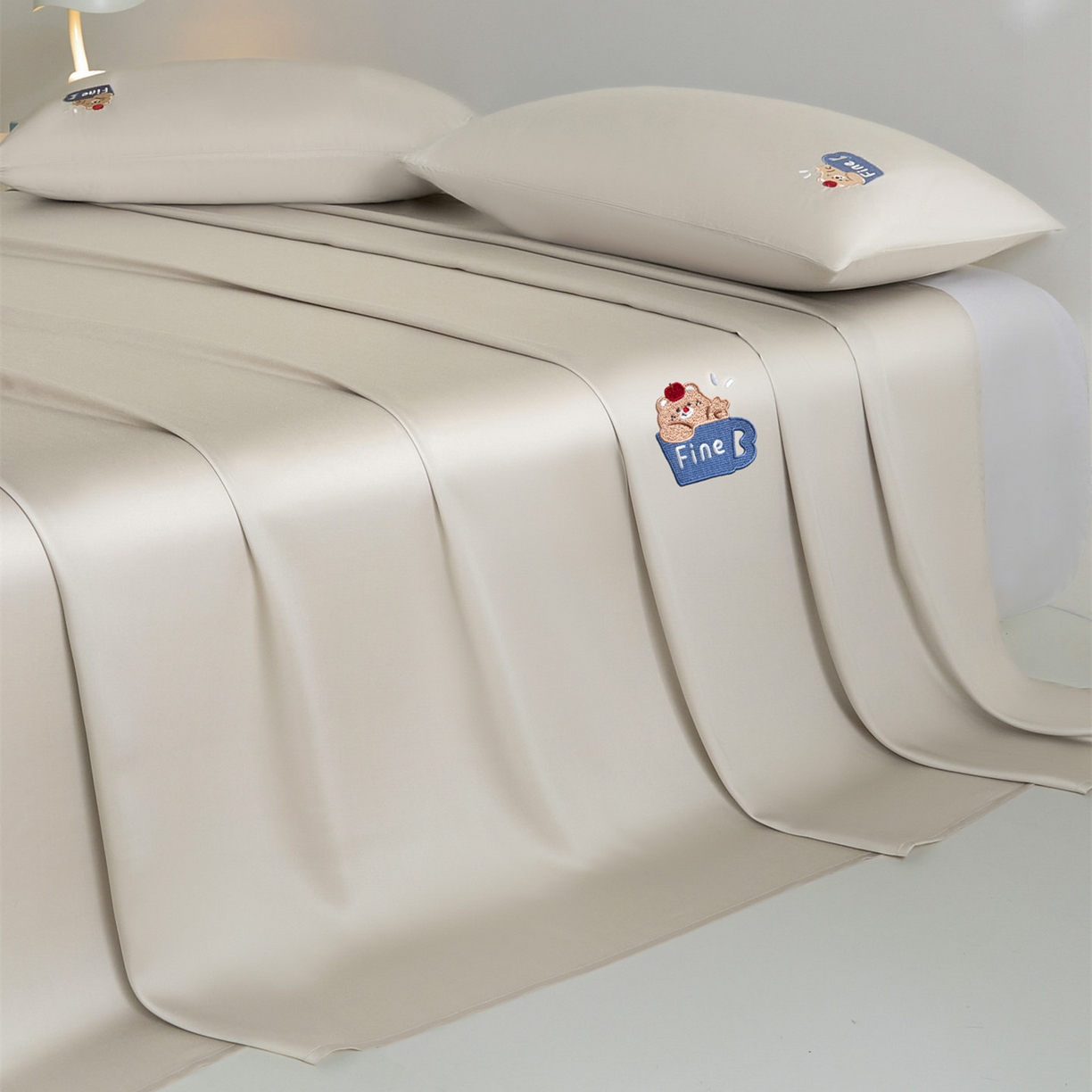 91家纺网 家纺一手货源 找家纺 （总）DC 2026新款莱赛尔天丝卡通刺绣单品床单