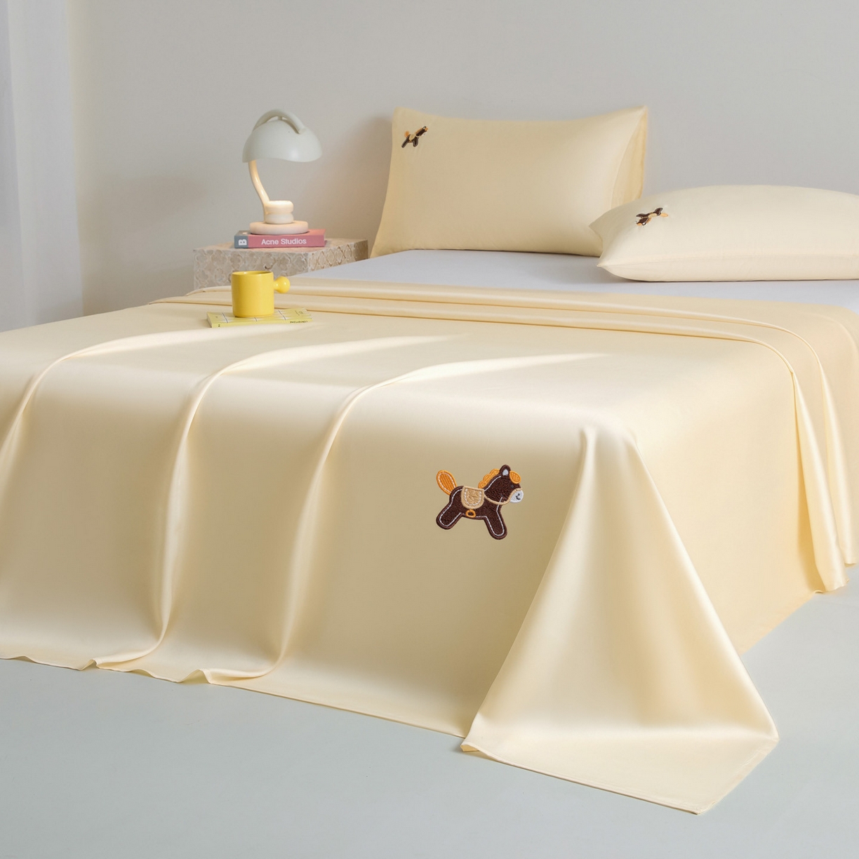 91家纺网 家纺一手货源 找家纺 （总）DC 2026新款莱赛尔天丝卡通刺绣单品床单