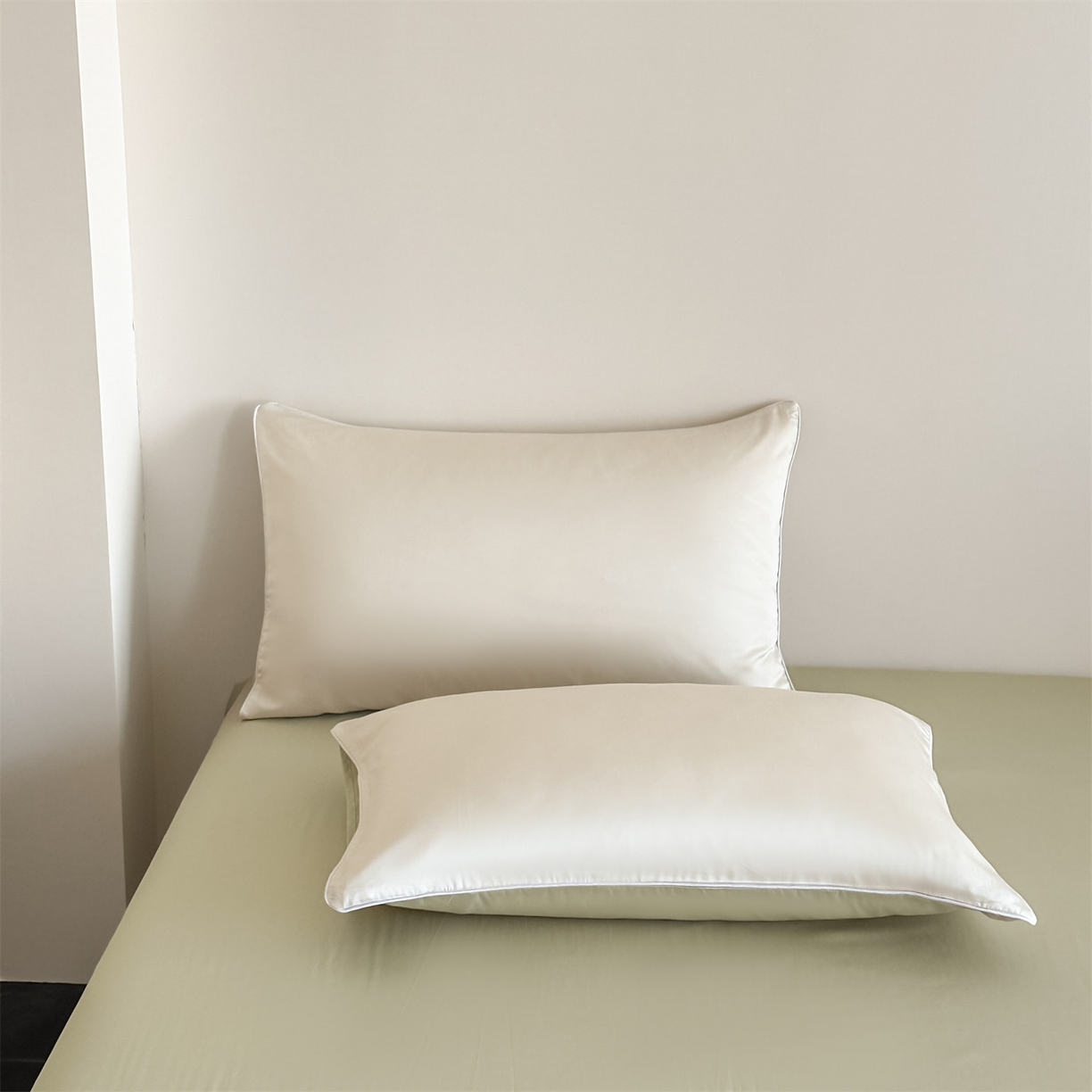 91家纺网 家纺一手货源 找家纺 无界 2026新款水洗真丝夏被-麻绳雪花绗缝-伊芙琳 伊芙琳 元气白桃+桉树绿