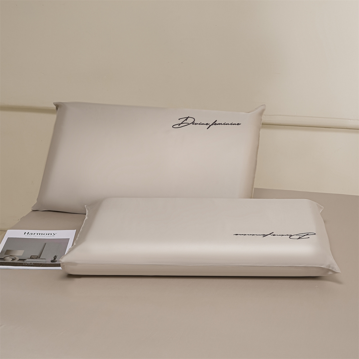 91家纺网 家纺一手货源 找家纺 DC 2026新款莱赛尔天丝轻奢刺绣单品床笠 浅茶