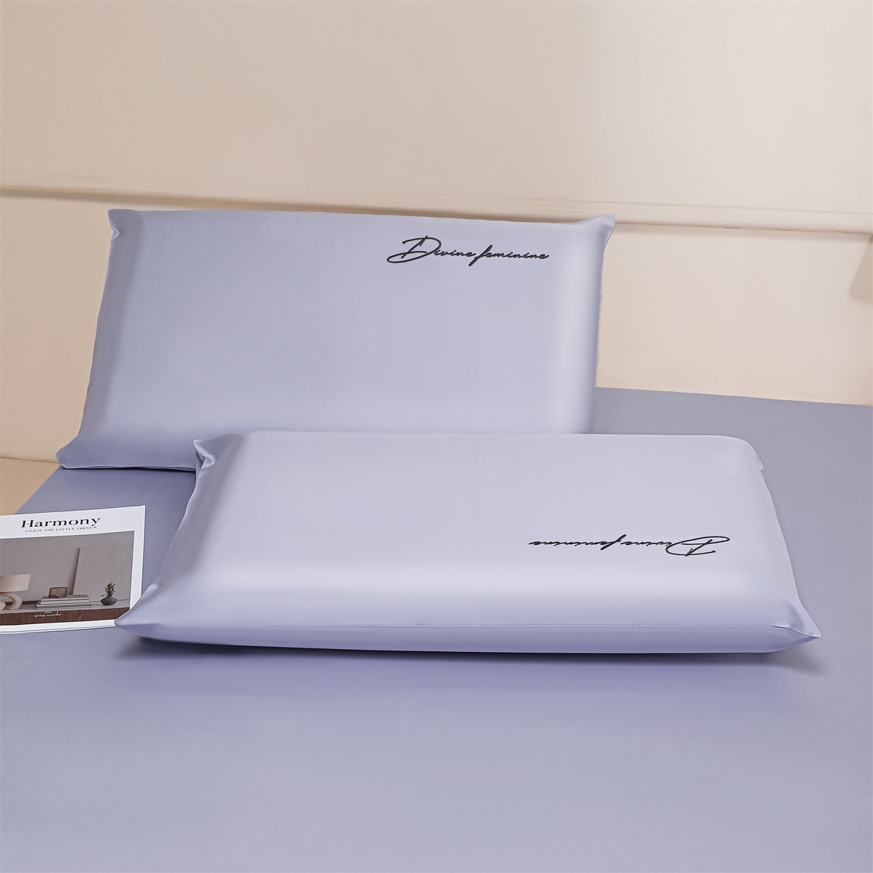 91家纺网 家纺一手货源 找家纺 DC 2026新款莱赛尔天丝轻奢刺绣单品床笠 风信紫