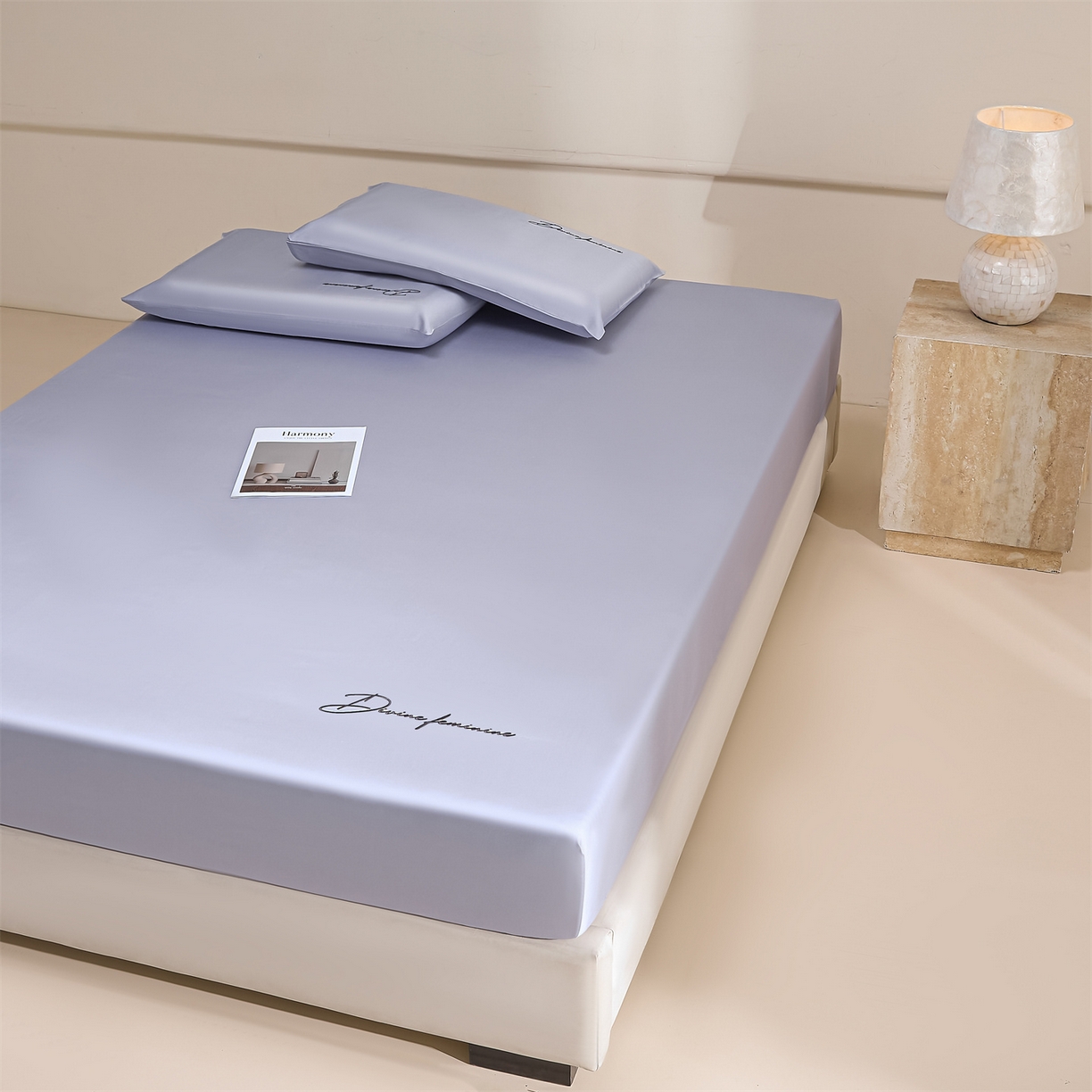 91家纺网 家纺一手货源 找家纺 DC 2026新款莱赛尔天丝轻奢刺绣单品床笠 风信紫