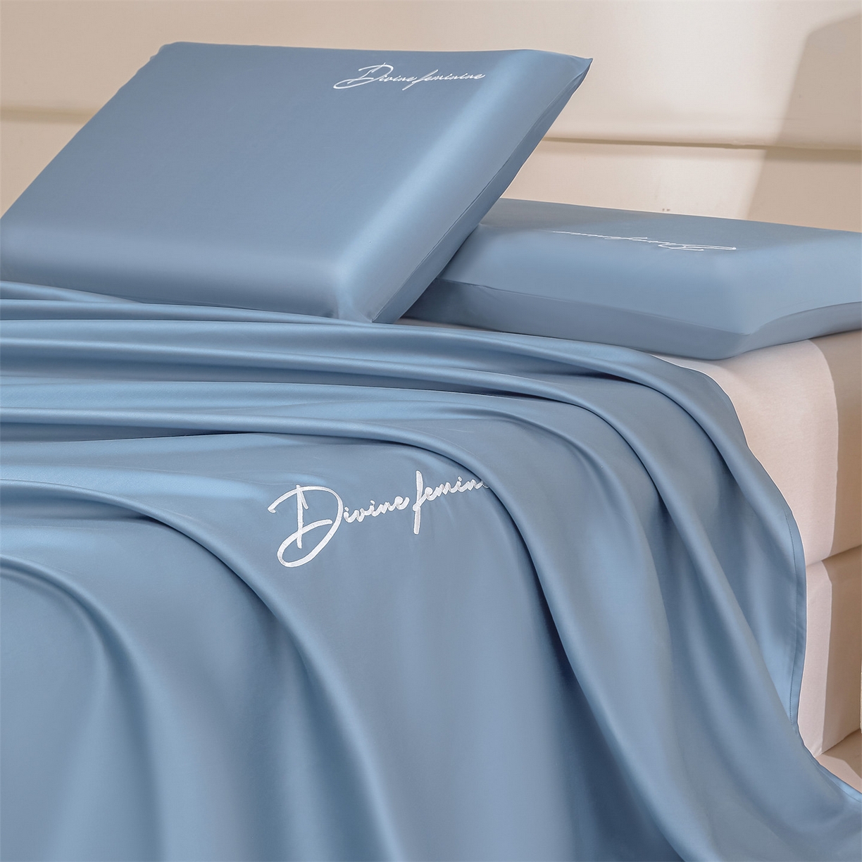 91家纺网 家纺一手货源 找家纺 （总）DC 2026新款莱赛尔天丝轻奢刺绣单品床单