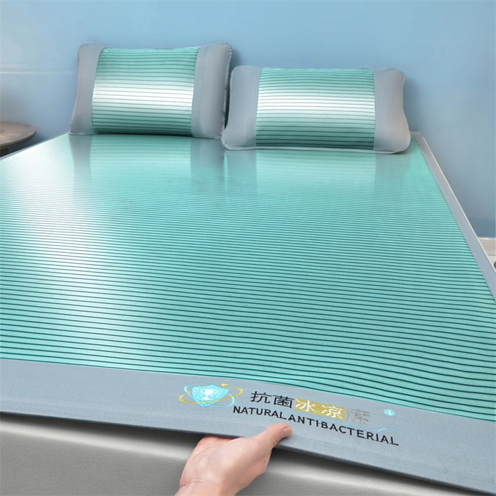 航途席业 2026新款抗菌冰凉席饼干条纹无纺布凉席席子 素夏 薄荷绿