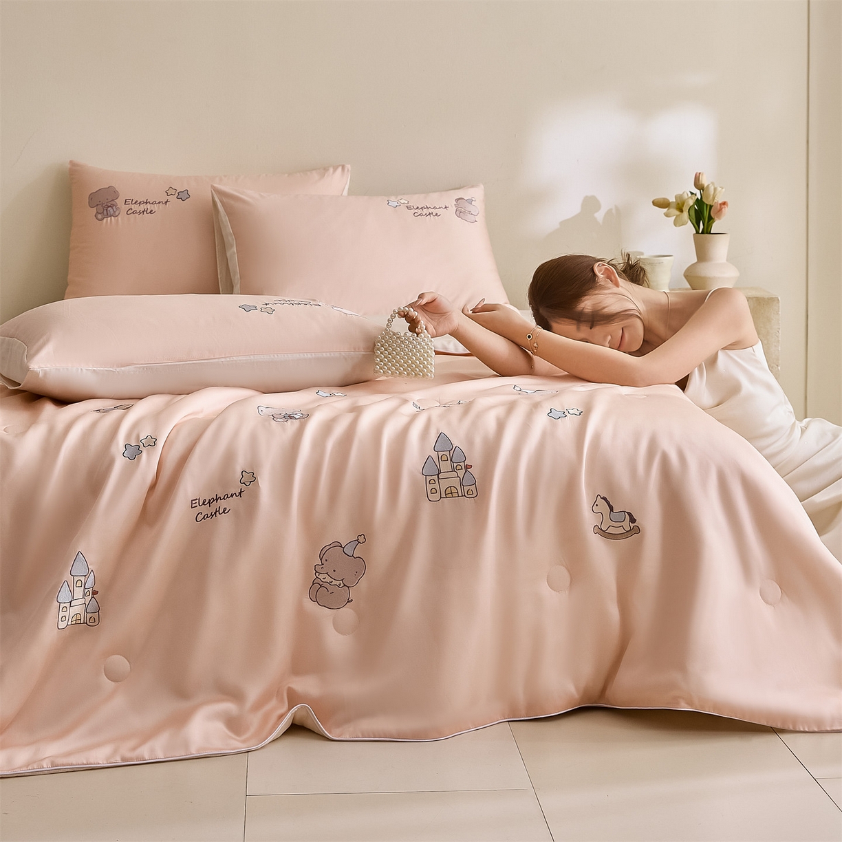 （总）DC 2026新款A类兰精天丝麻绳平绣系列夏被四件套