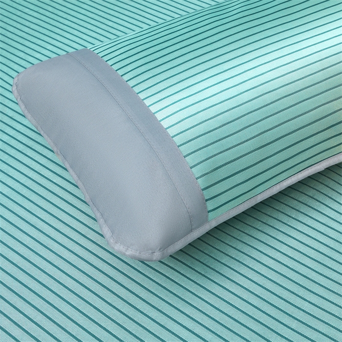 91家纺网 家纺一手货源 找家纺 航途席业 2026新款抗菌冰凉席饼干条纹无纺布凉席席子 素夏 薄荷绿