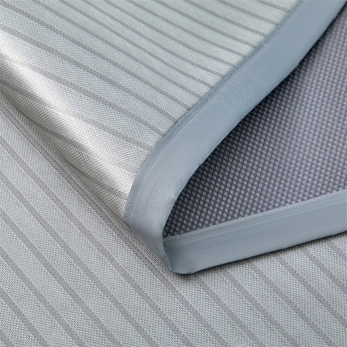 91家纺网 家纺一手货源 找家纺 航途席业 2026新款抗菌冰凉席饼干条纹无纺布凉席席子 素夏 绅士灰