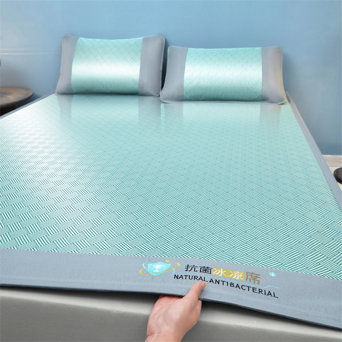 航途席业 2026新款抗菌冰凉席饼干条纹无纺布凉席席子 思绪 薄荷绿