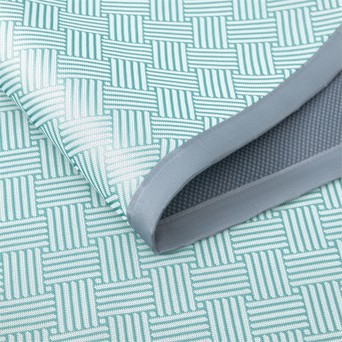 91家纺网 家纺一手货源 找家纺 航途席业 2026新款抗菌冰凉席饼干条纹无纺布凉席席子 思绪 薄荷绿