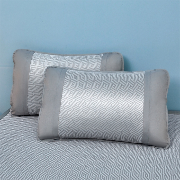 91家纺网 家纺一手货源 找家纺 航途席业 2026新款抗菌冰凉席饼干条纹无纺布凉席席子 思绪 绅士灰