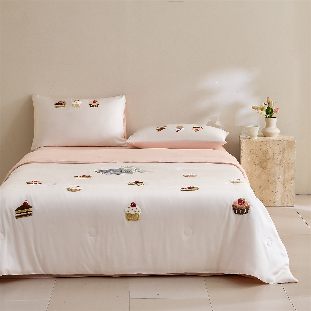 91家纺网 家纺一手货源 找家纺 （总）DC 2026新款A类兰精天丝毛巾绣系列夏被四件套