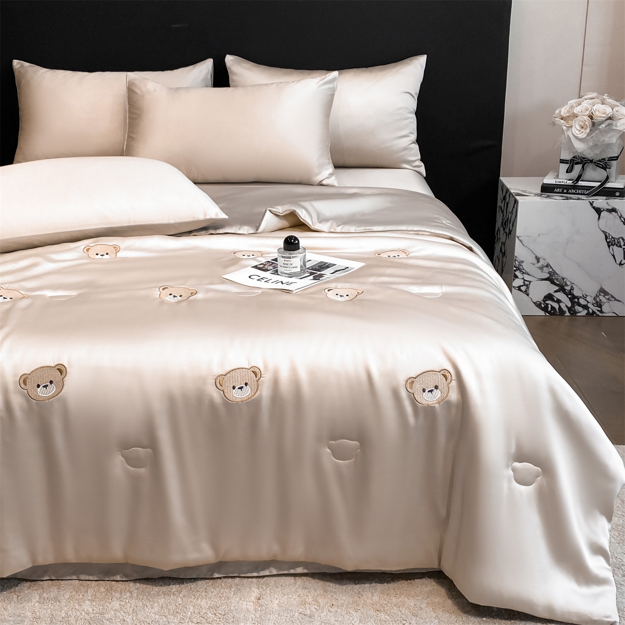 91家纺网 家纺一手货源 找家纺 （总）无界 2026新款水洗真丝夏被-散点-贝尔