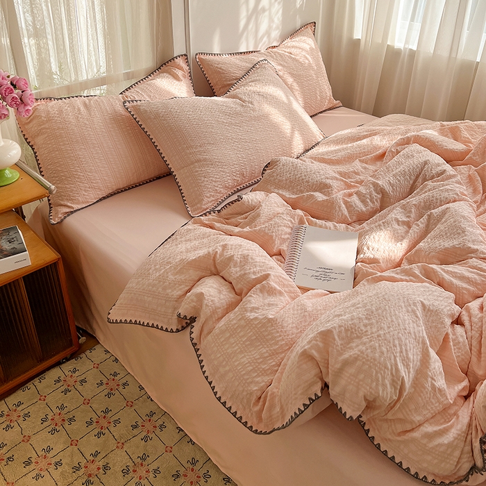 91家纺网 家纺一手货源 找家纺 （总）鑫佳居 2026新款纯色三角针四件套