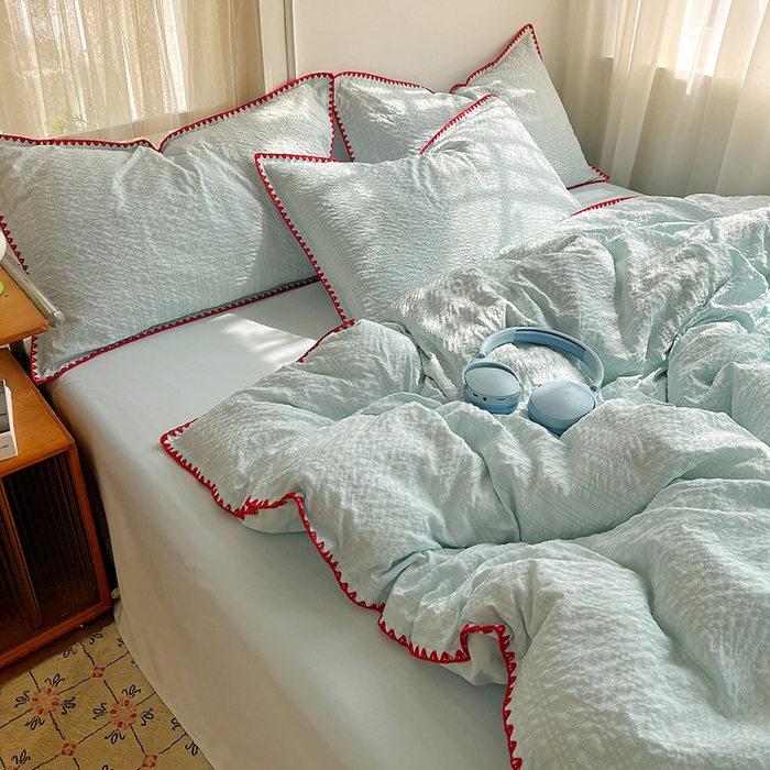 91家纺网 家纺一手货源 找家纺 （总）鑫佳居 2026新款纯色三角针四件套