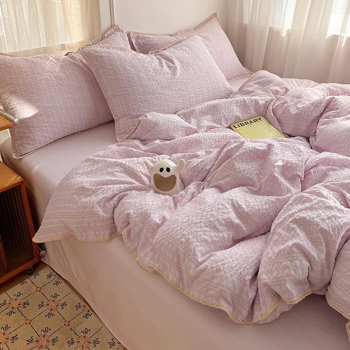 91家纺网 家纺一手货源 找家纺 （总）鑫佳居 2026新款纯色三角针四件套