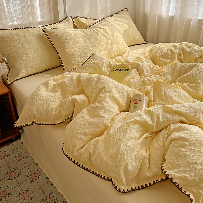 91家纺网 家纺一手货源 找家纺 （总）鑫佳居 2026新款纯色三角针四件套