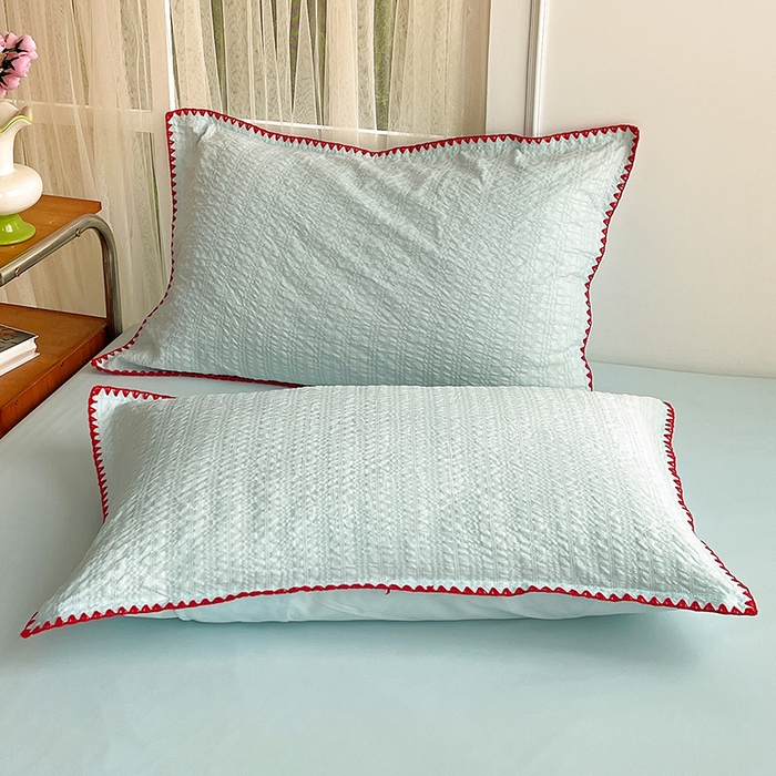 91家纺网 家纺一手货源 找家纺 鑫佳居 2026新款纯色三角针四件套 三角针-海盐泡泡