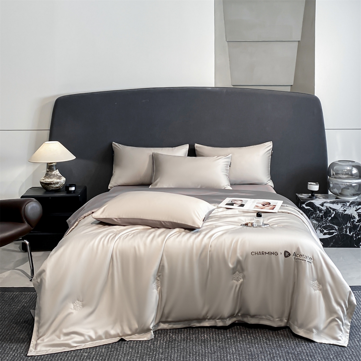 91家纺网 家纺一手货源 找家纺 （总）无界 2026新款水洗真丝夏被-雪花绗缝压线-莱拉