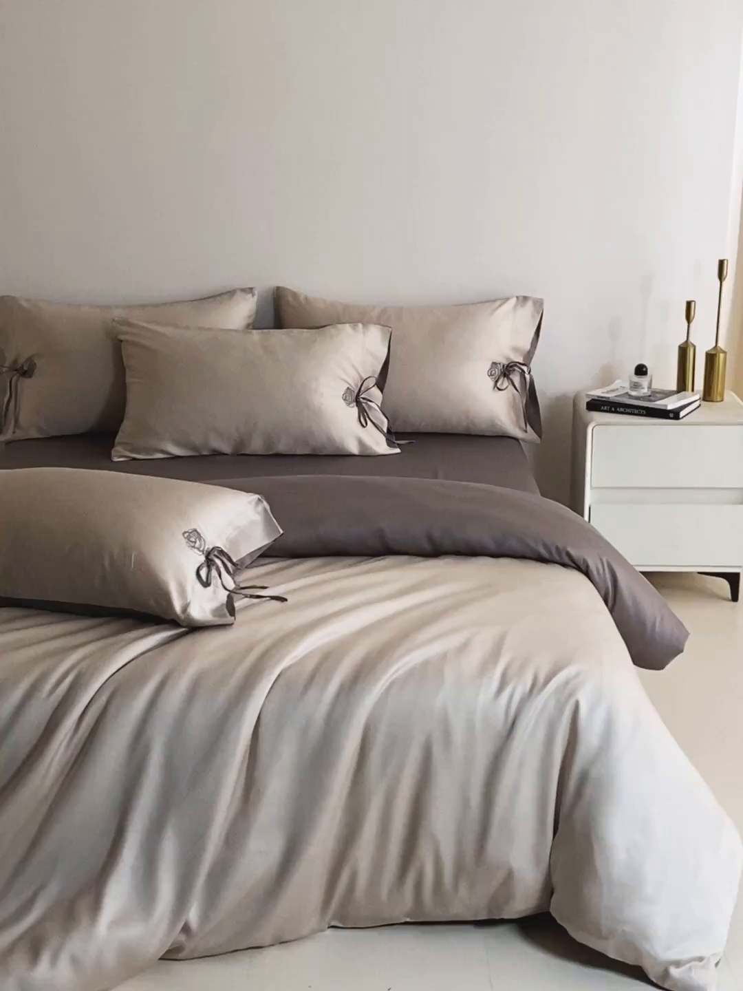 91家纺网 家纺一手货源 找家纺 （总）DC 2026新款天丝玫瑰压线抽绳四件套--日落玫瑰系列