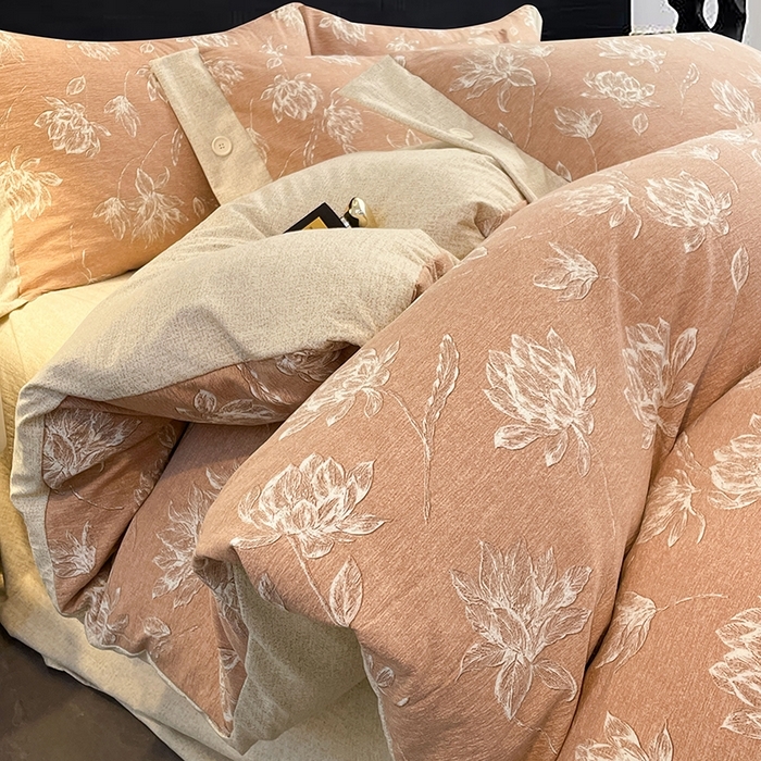 91家纺网 家纺一手货源 找家纺 （总）梦舒羽 2026春夏新款A类原麻纽扣四件套加厚被套床单宿舍双人床仿亚麻套件-最新款