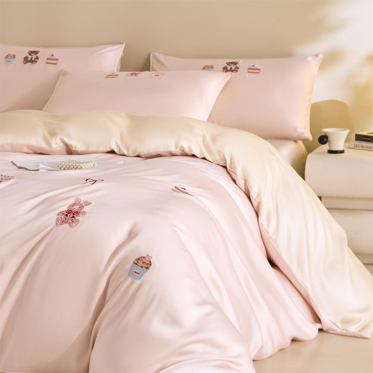 91家纺网 家纺一手货源 找家纺 （总）DC 2026新款天丝刺绣麻绳平绣系列四件套